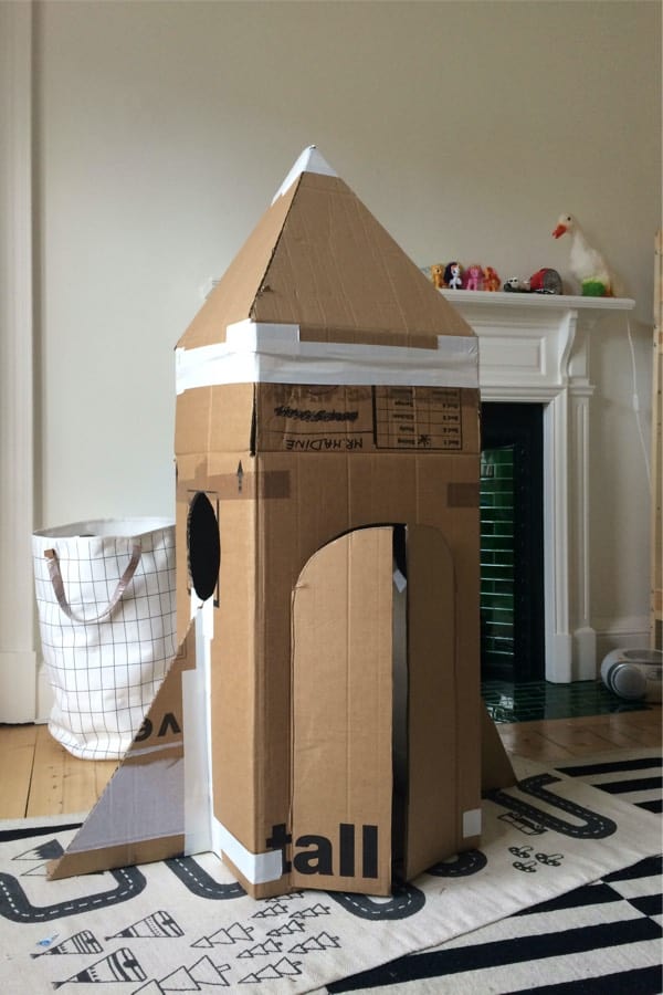 fun activity for kids with recycled cardboard box
