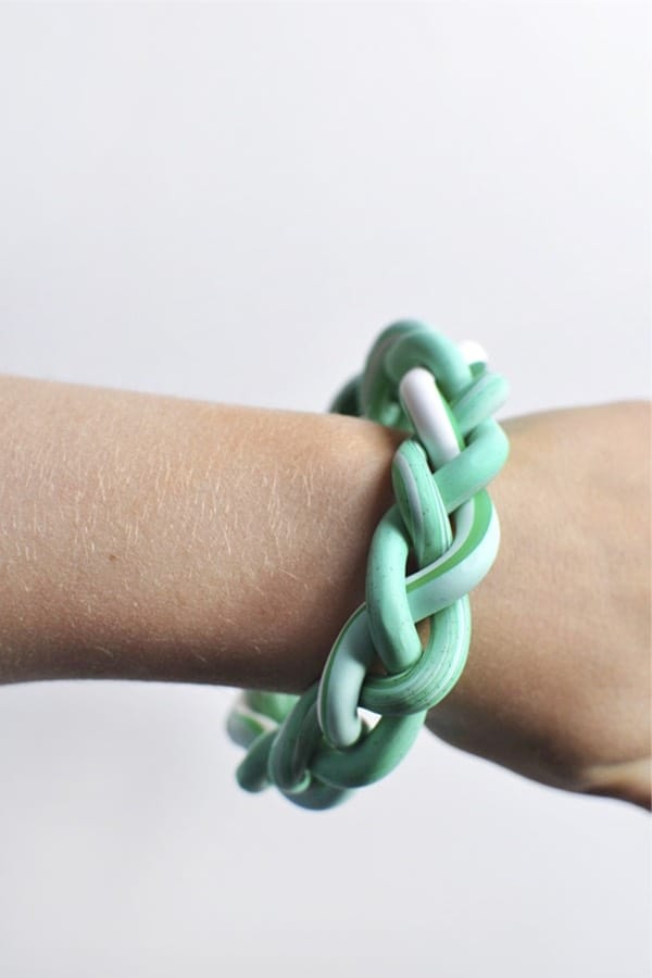 polymer clay idea for braided bracelet