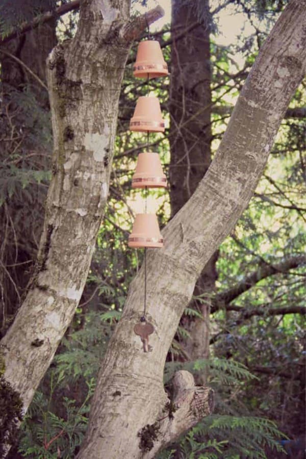 how to make wind chime with clay pots
