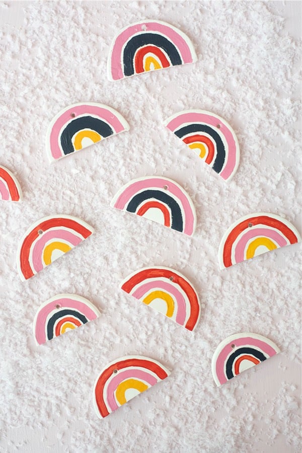 rainbow craft with fast drying clay for kids