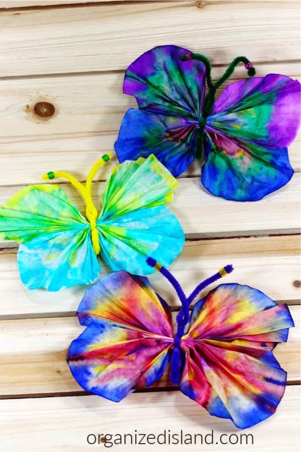 easy butterfly craft with coffee filters