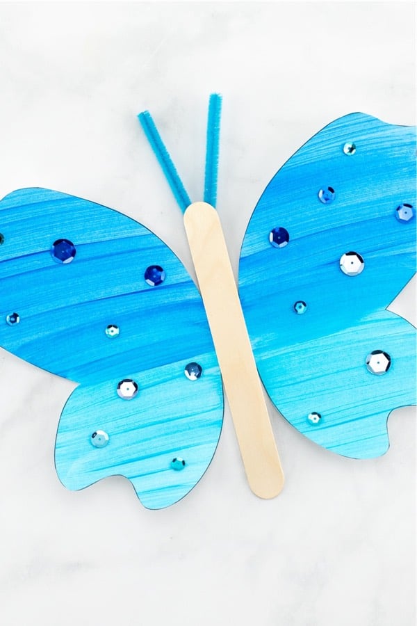 popsicle stick butterfly craft for kids