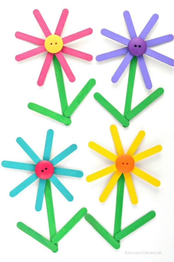 how to make flowers from craft sticks