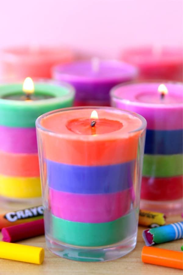 coloful diy layered candle craft for kids