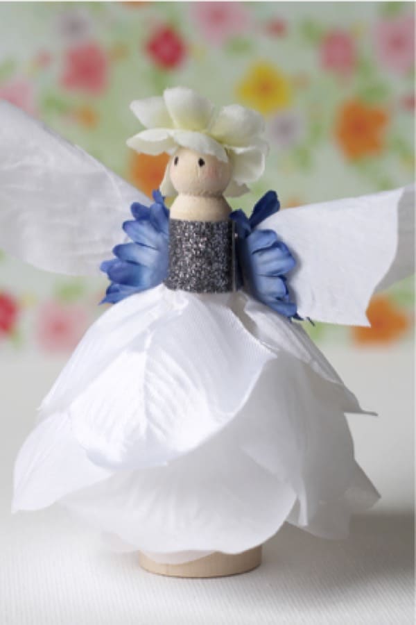 flower fairy craft with clothespins