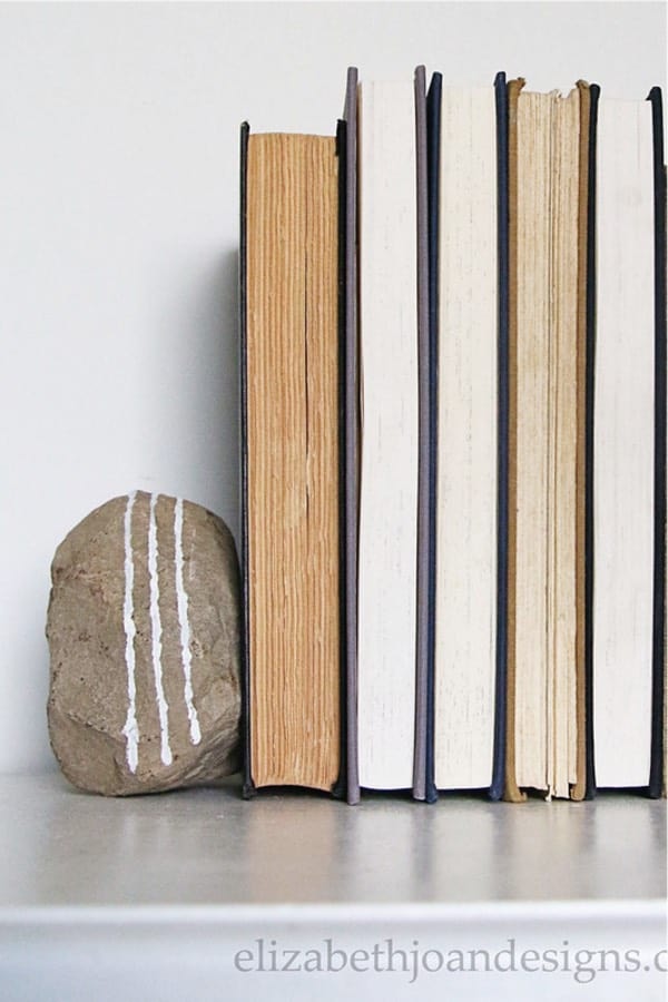 painted rocks for easy bookend