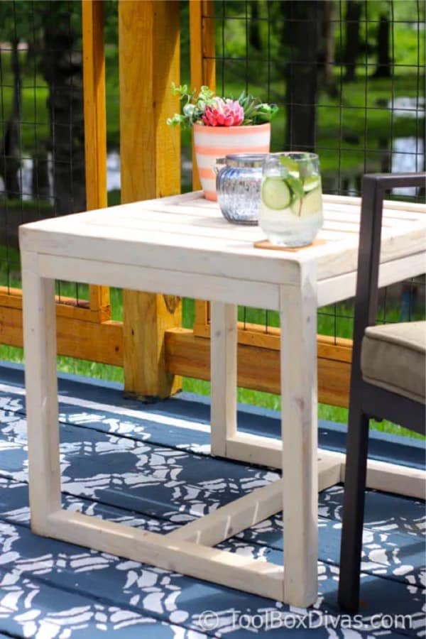cheap end table for back porch