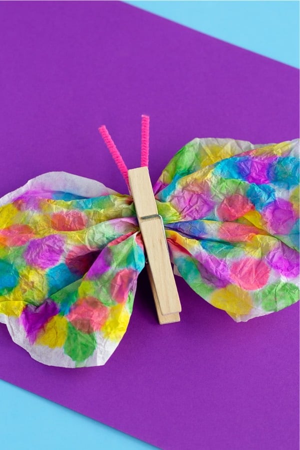 coffee paper butterfly craft for young kids
