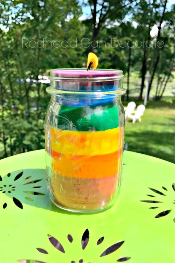 rainbow layered candle project for teenagers