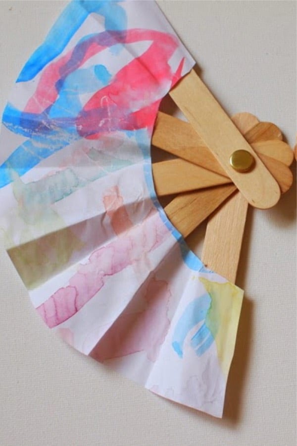 craft stick fan tutorial for kids