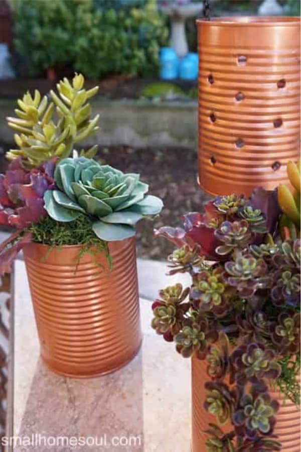 recycled tin can craft for garden