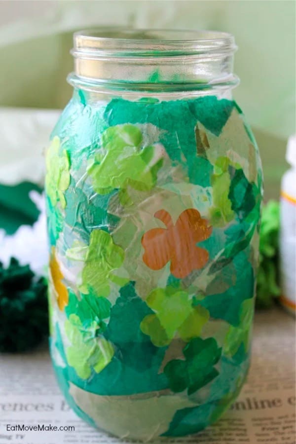 st pattys day craft with tissue paper