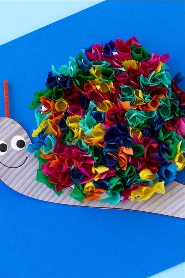 tissue paper snail activity for kids at home