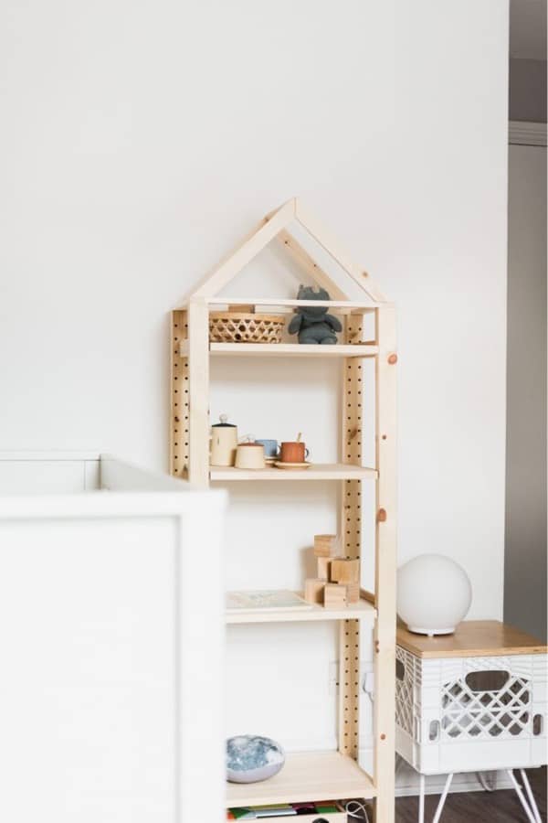 shelving hack with ikea furniture