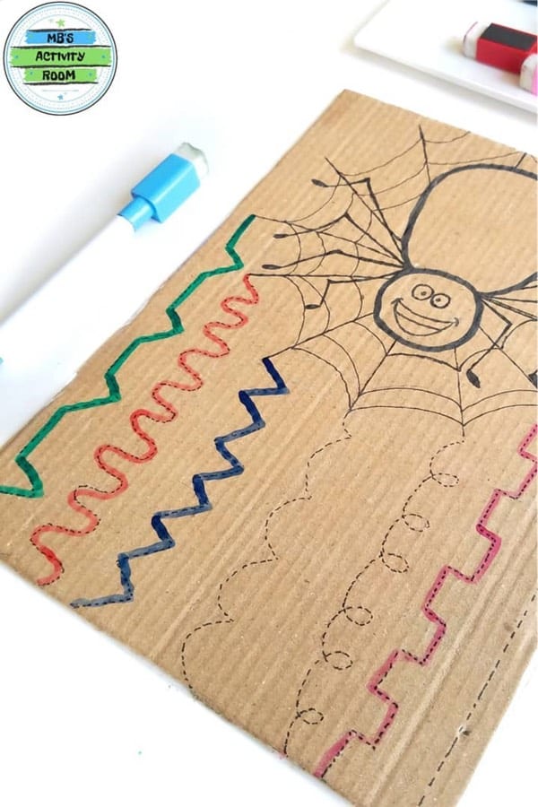 easy coloring game with old cardboard