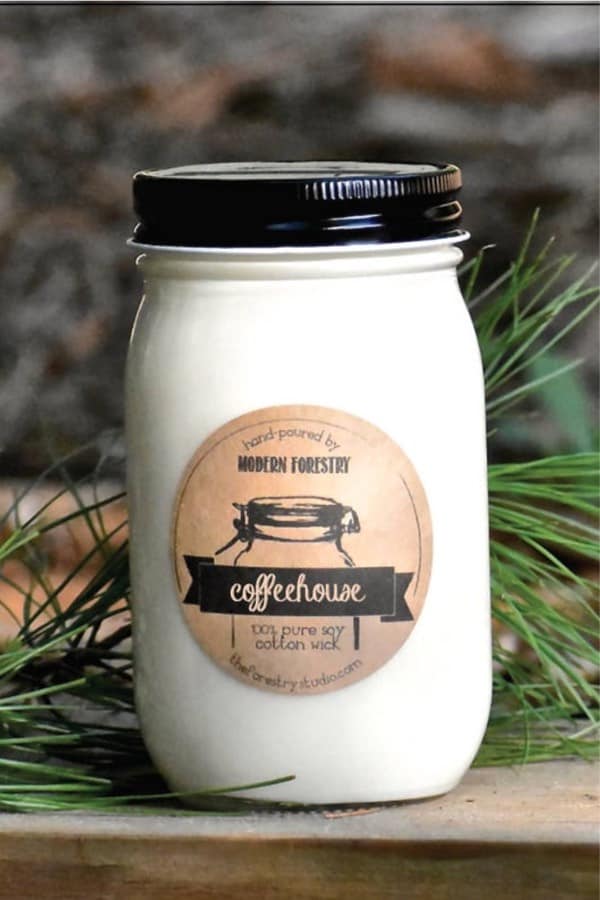 soy candle in mason jar with cotton wick
