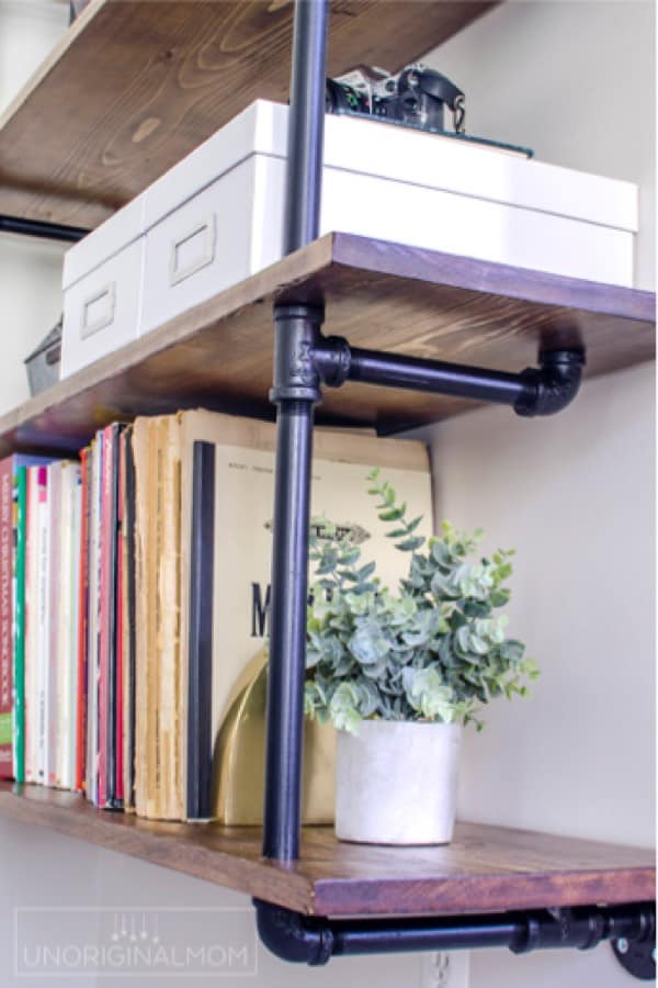 diy shelving tutorial with metal pipes
