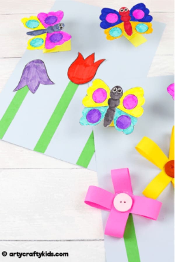 craft paper activity with butterflies