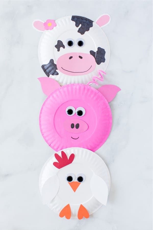 fun paper plate farm animal craft for kids