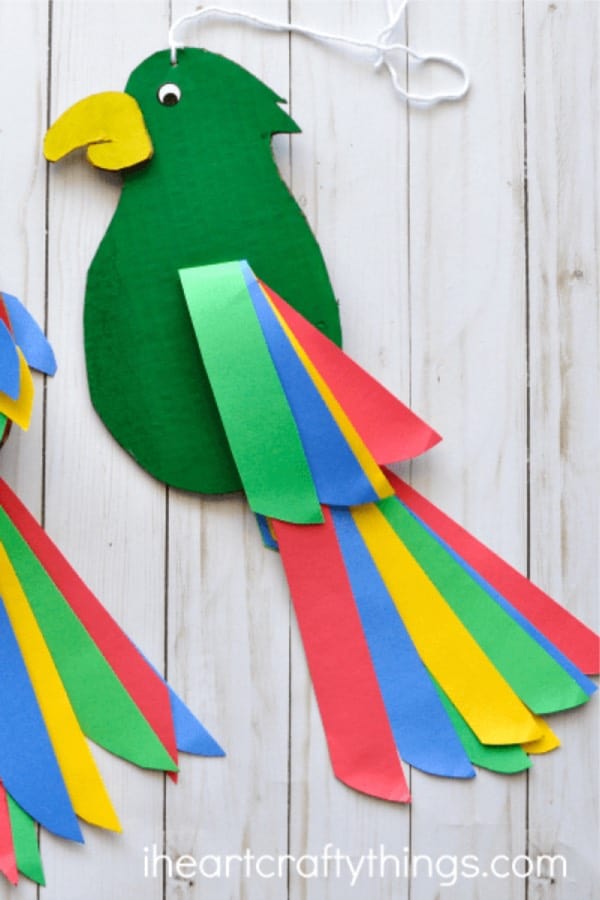 colorful paper bird craft activity