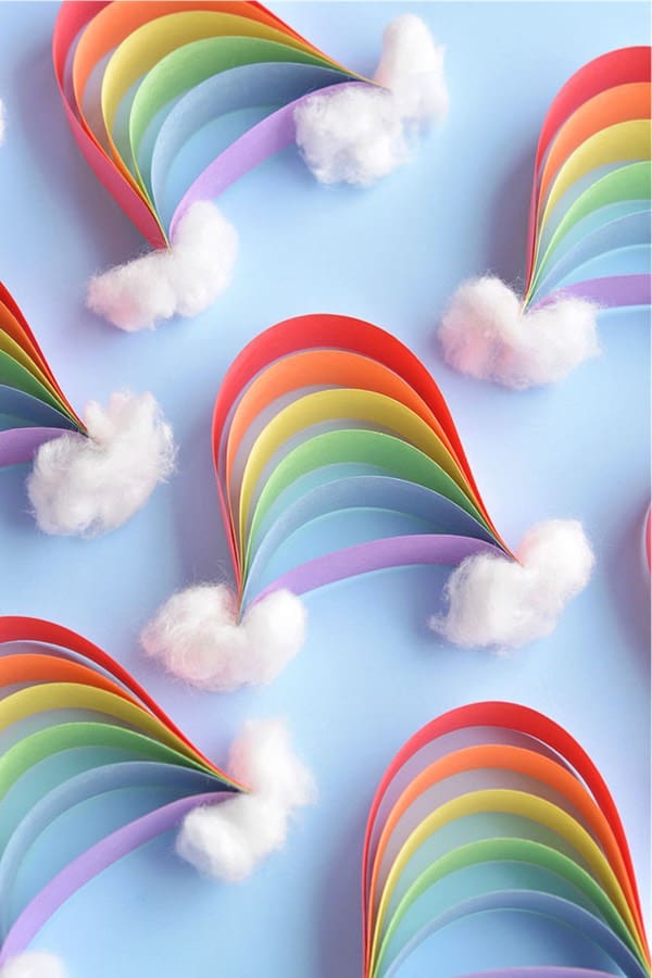 kids rainbow activity with paper
