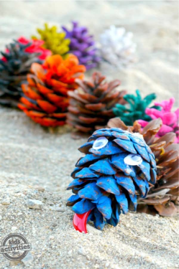 fun kids project with pinecones