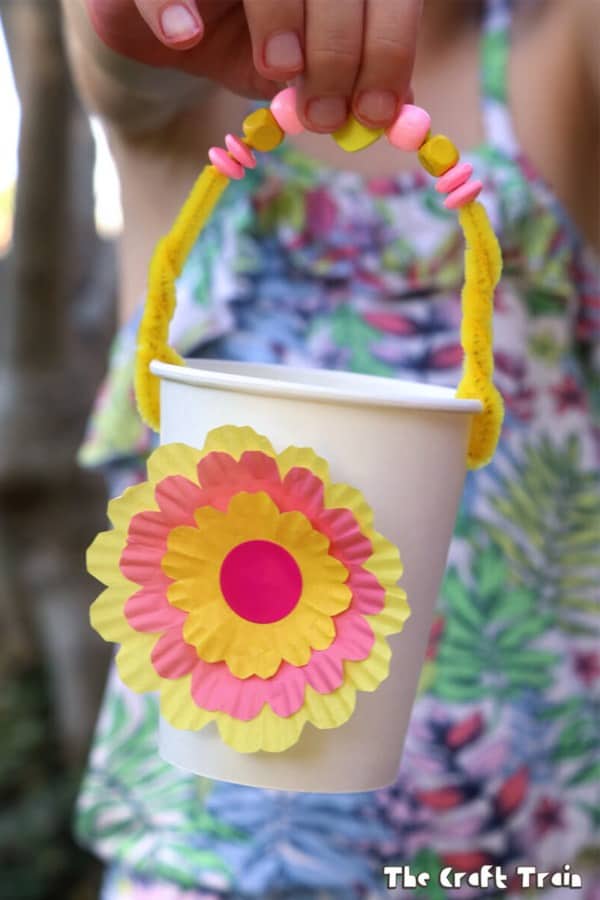 flower basket craft activity for kids
