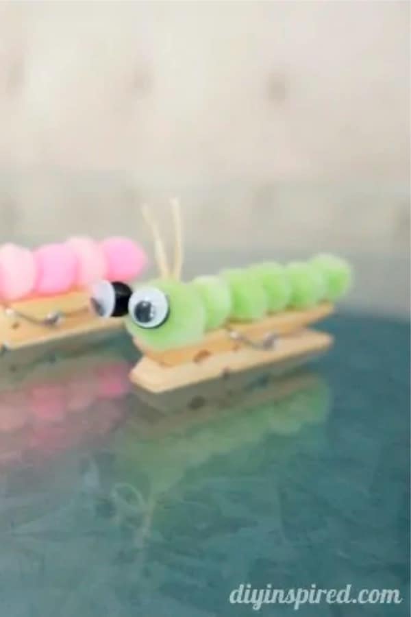 cute clothespin caterpillar kids activity