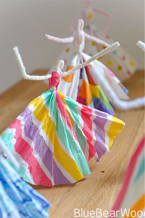 easy paper napkin princesses craft