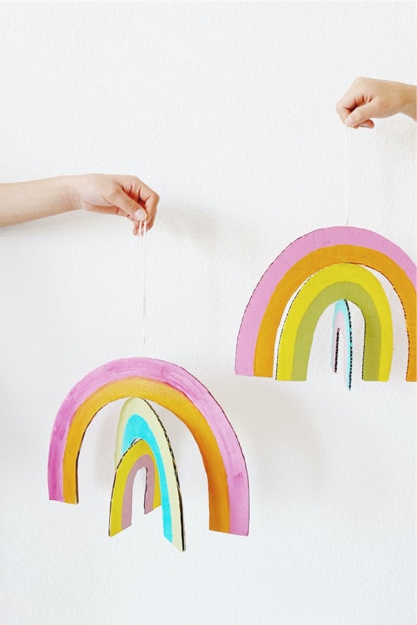 rainbow themed craft to make from cardbaord