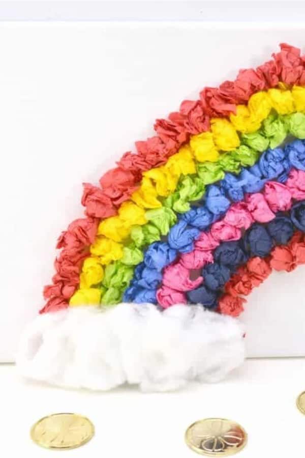 easy tissue paper craft tutorial with rainbow