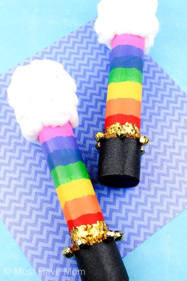 paper towel roll rainbow craft tutorial
