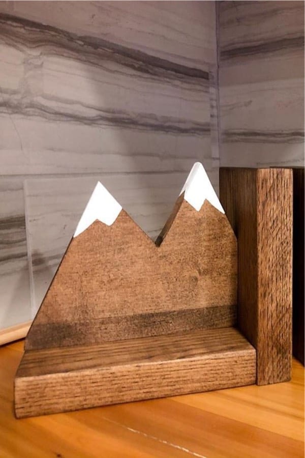 diy bookends shaped like mountains