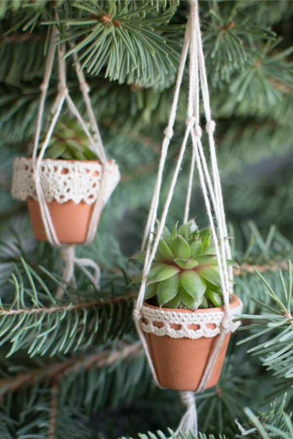 how to make hanging succulent clay pots
