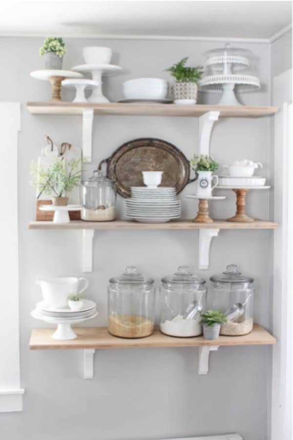 open shelving example for kitchen