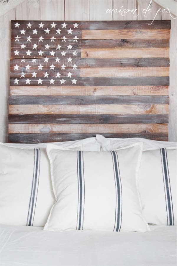 wooden plank craft for flag decor
