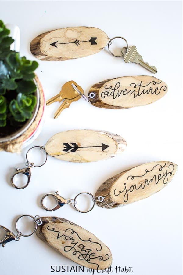 how to make keychains out of wood
