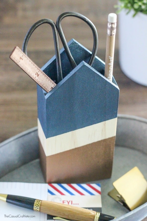 pencil holder craft made out of wood