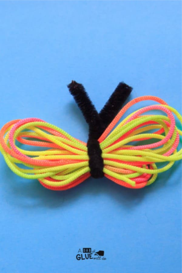 easy butterfly activity with yarn