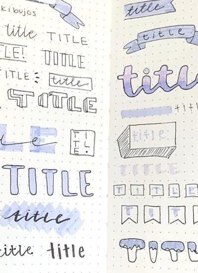 easy header examples for blue bujo spreads