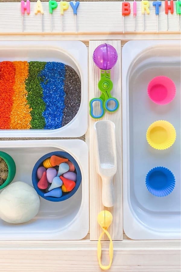 make your own sensory bin filings