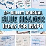 blue themed dot journal title ideas