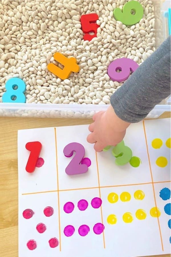 counting activity for sensory bin