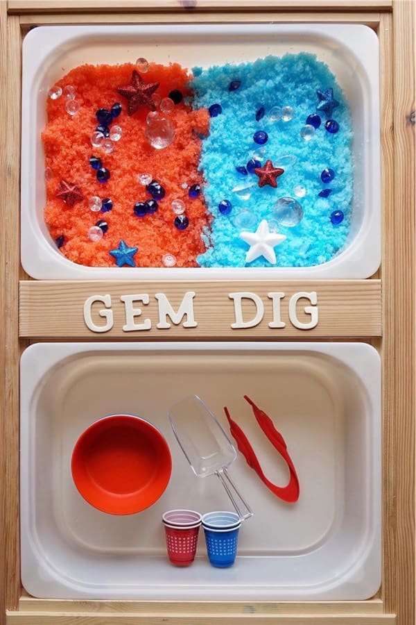 sensory bin ideas with digging motor skill