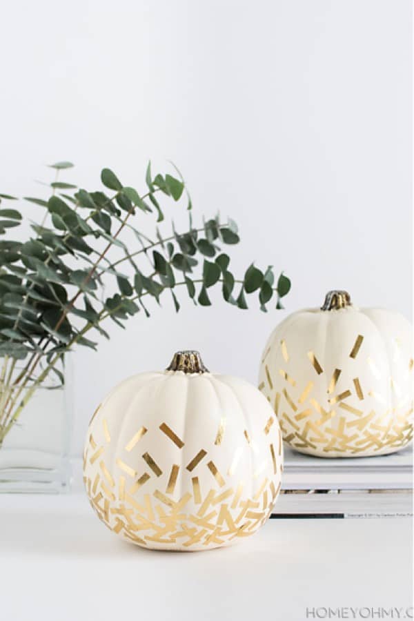 diy gold pumpkin decoration for fall