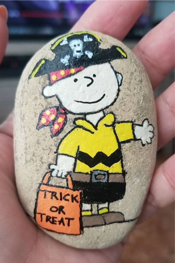 rock painting inspiration for halloween time