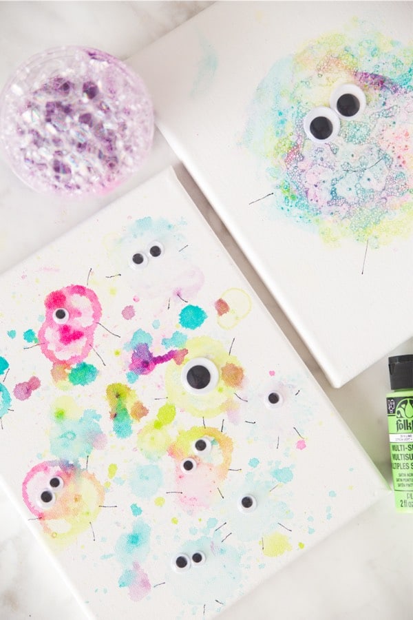 painting craft for kids with monster theme
