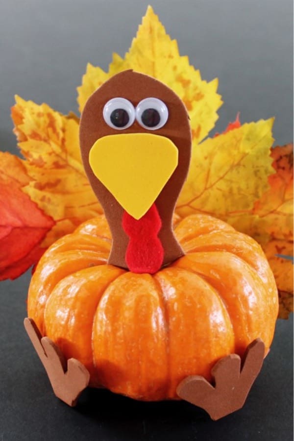 thanksgiving craft tutorial with pumpkin turkey
