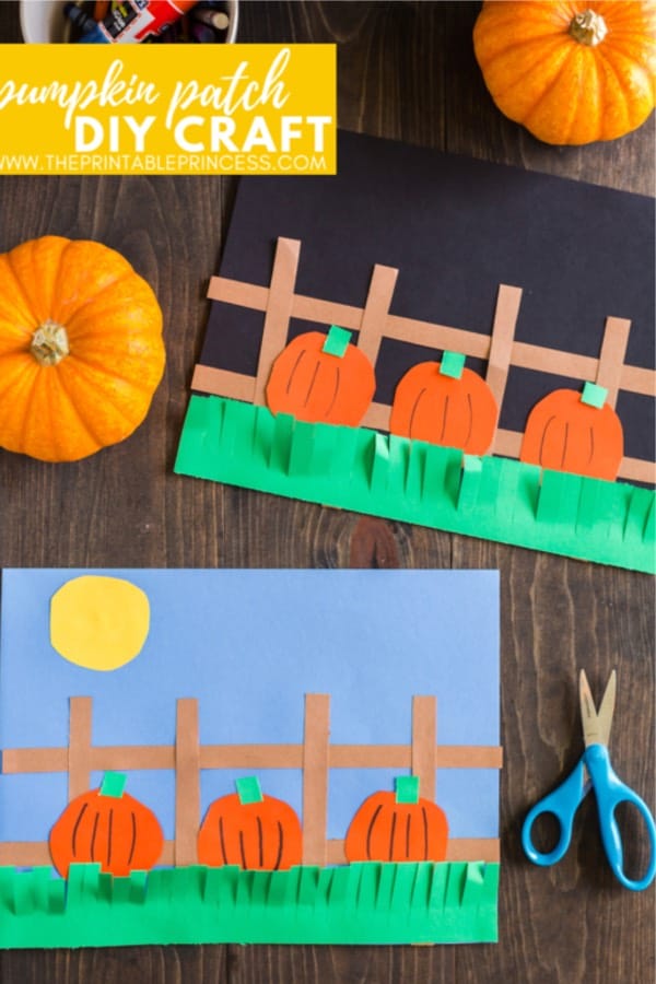 easy construction paper craft with pumpkins
