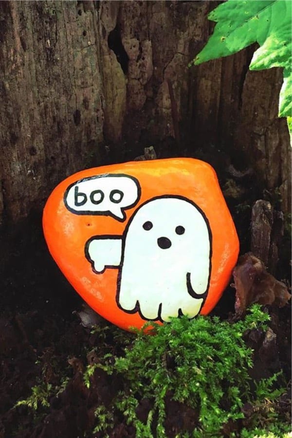 ghost themed kindness rock inspiration